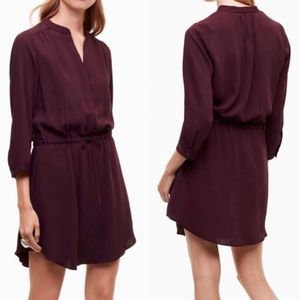 ARITZIA Babaton Bennett 100% Silk Shirt Dress in Cardamon (Size Large)